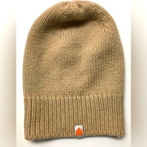 Shxt That I Knit 100% Merino Wool Beanie Made In Peru Tan Fall Winter Cozy